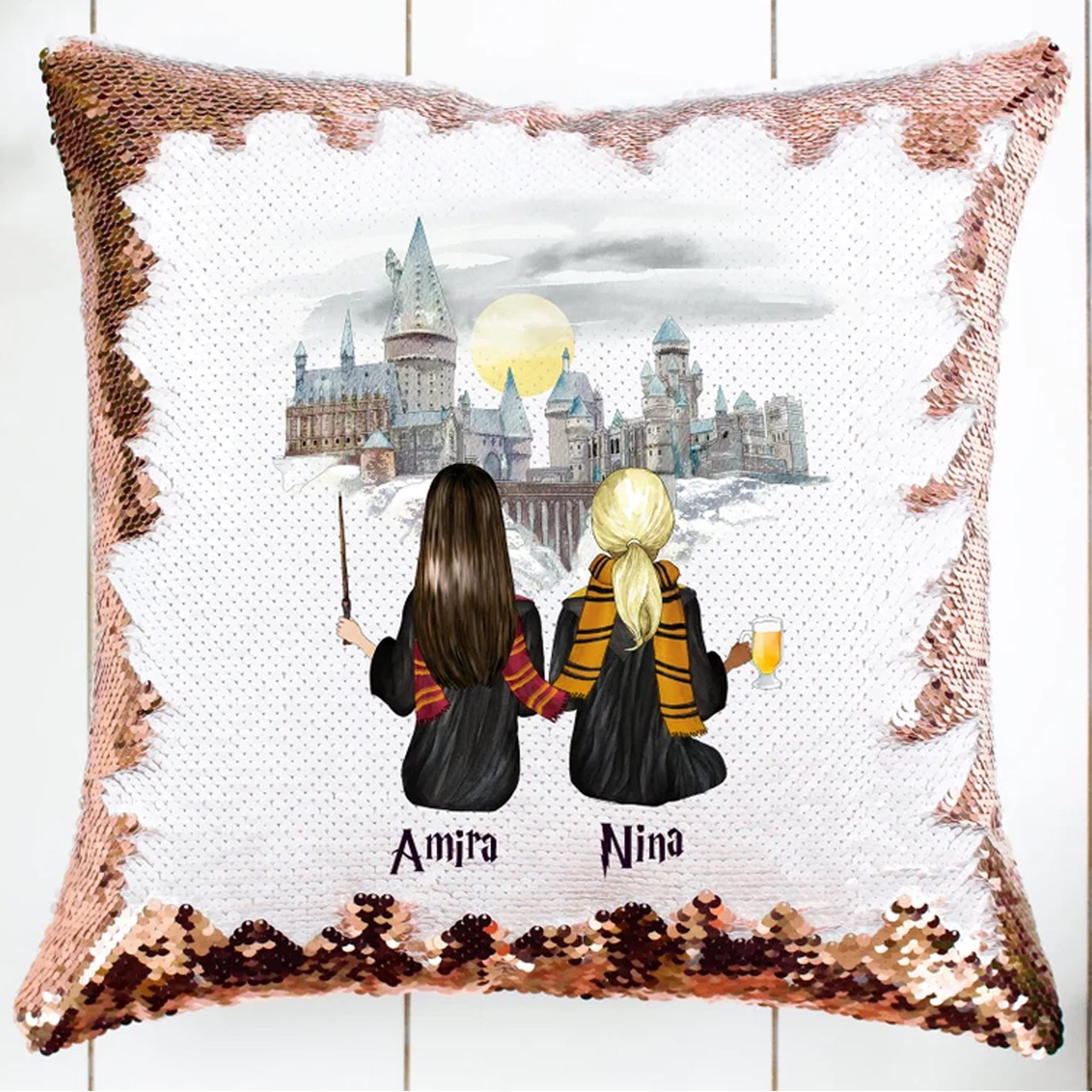 Personalized Wizard Sequin Pillowcase Bestie Sequin Pillowcase Personalized Sequin Pillow Custom Sequin Pillow Custom Pillowcase Sequin Pillowcase